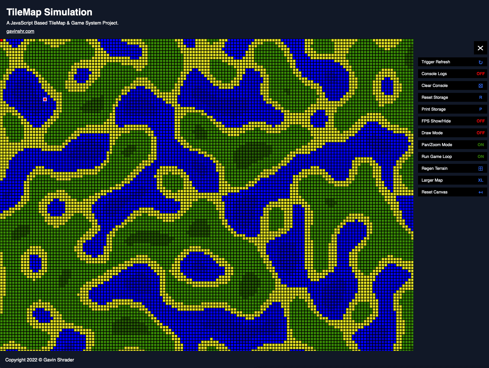 JavaScript Tilemap Simulator Demo