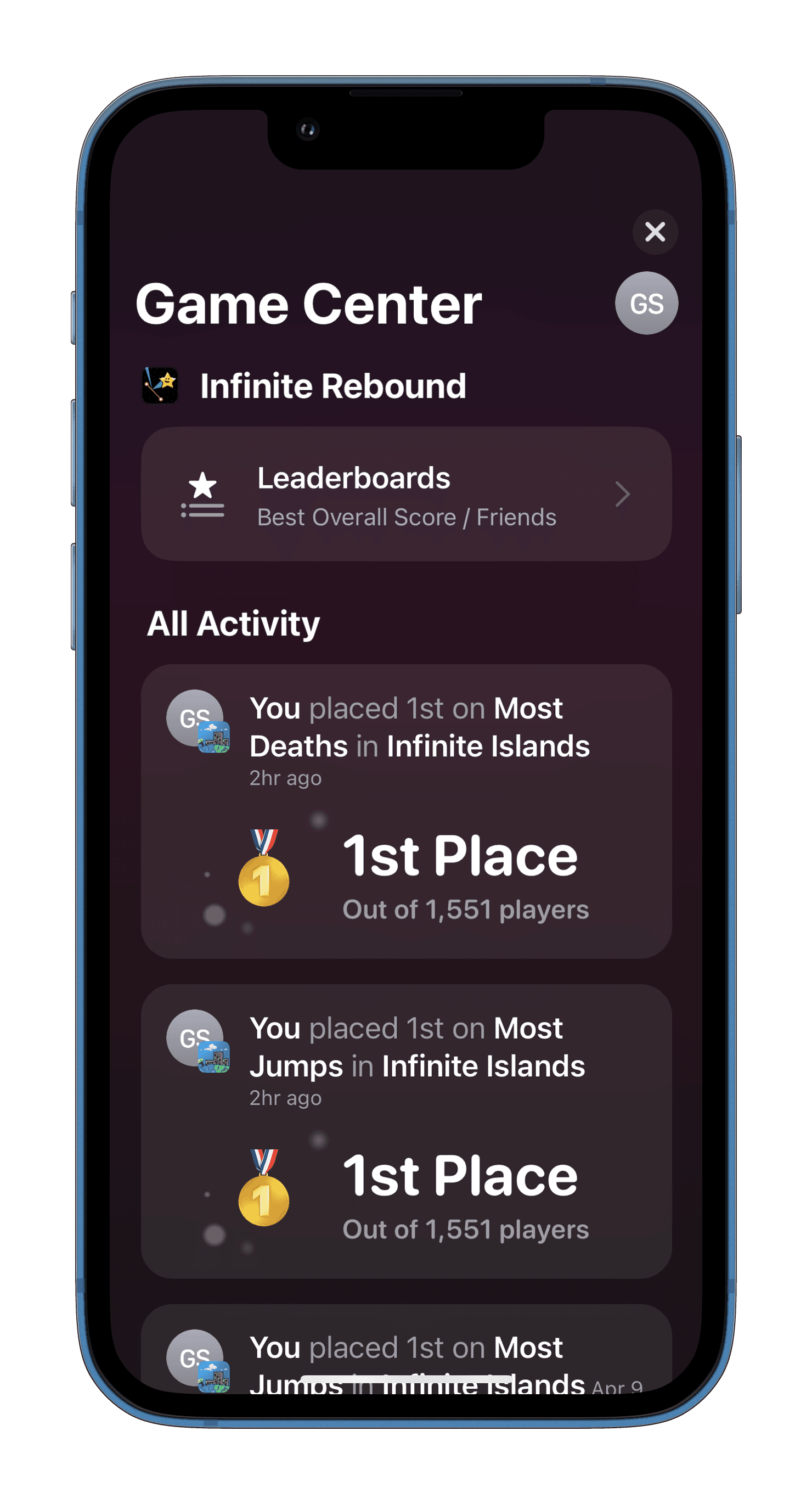 Rebound iOS App Demo Screenshot