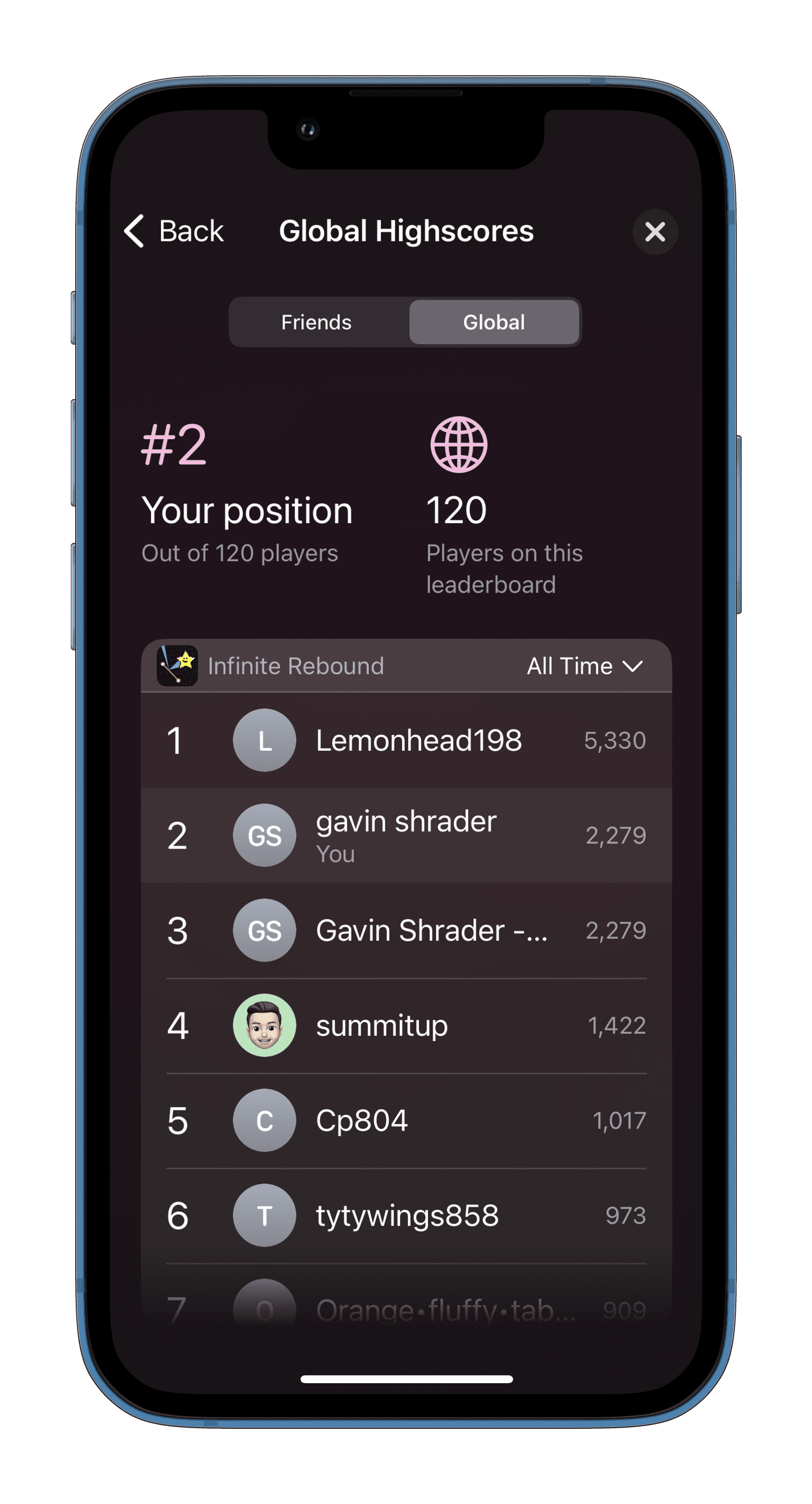 Rebound iOS App Demo Screenshot
