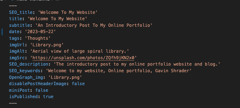 NextJS Blog Markdown Header Screenshot